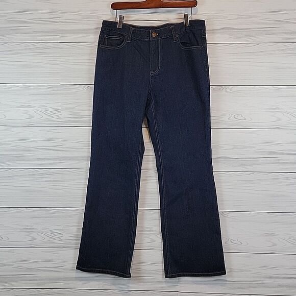 Liz Claiborne Jackie bootcut dark blue denim jeans Size 14 - Picture 4 of 14